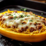 Irresistible Cheesy Sausage-Stuffed Spaghetti Squash Recipe
