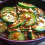 Crunchy Cucumbers in Spicy Peanut Sauce - Irresistible Flavor