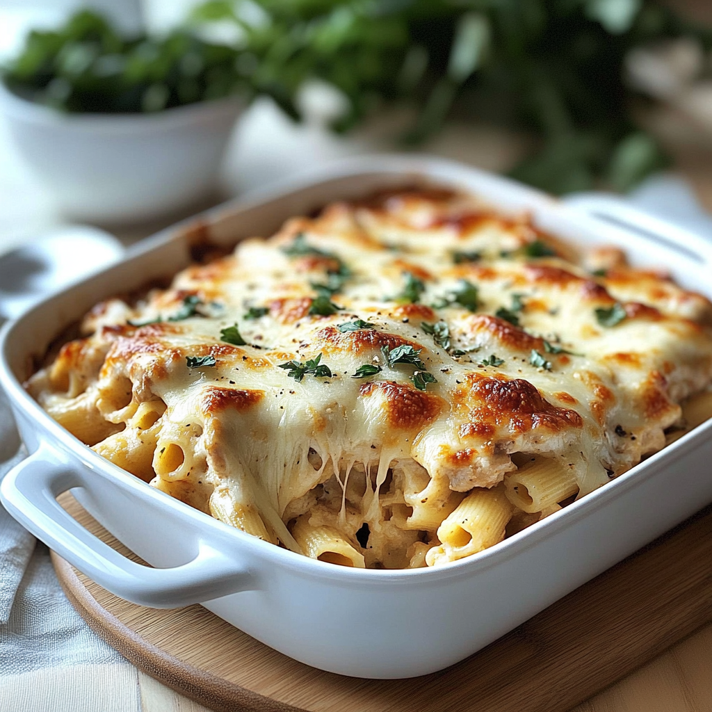 Irresistible Garlic Parmesan Chicken Pasta Bake Recipe