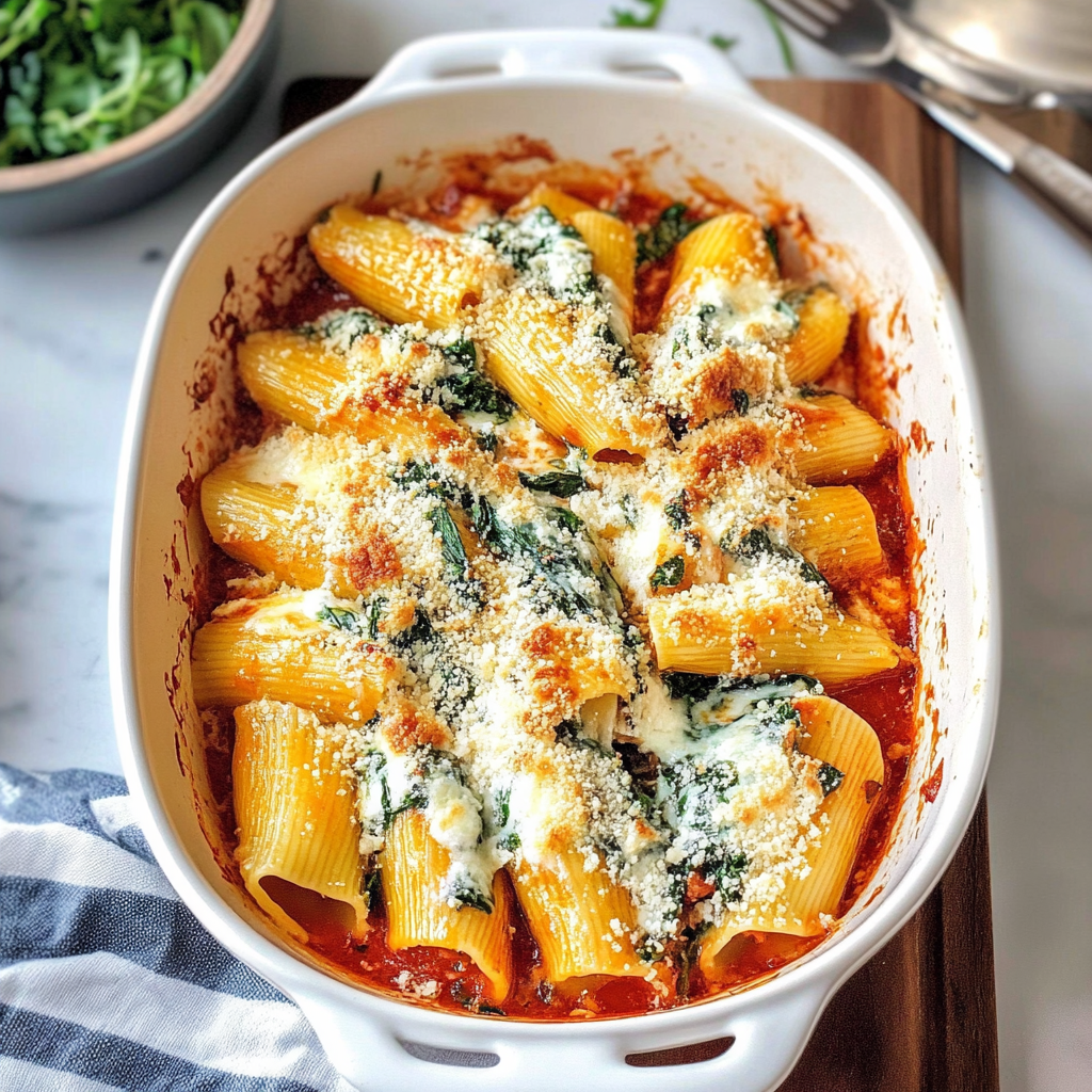 Creamy Stuffed Pasta Shells with Spinach & Ricotta