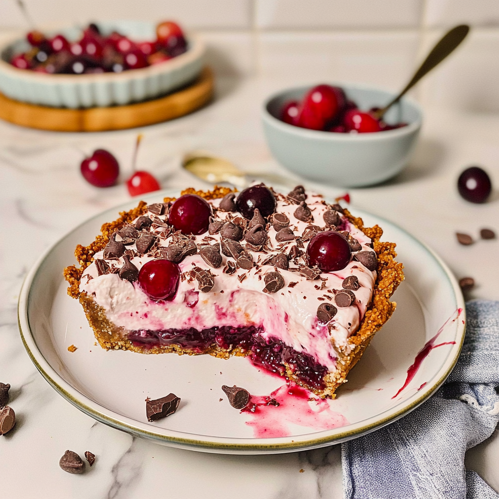No-Bake Easy Cherry Chocolate Chip Pie - Irresistible Delight