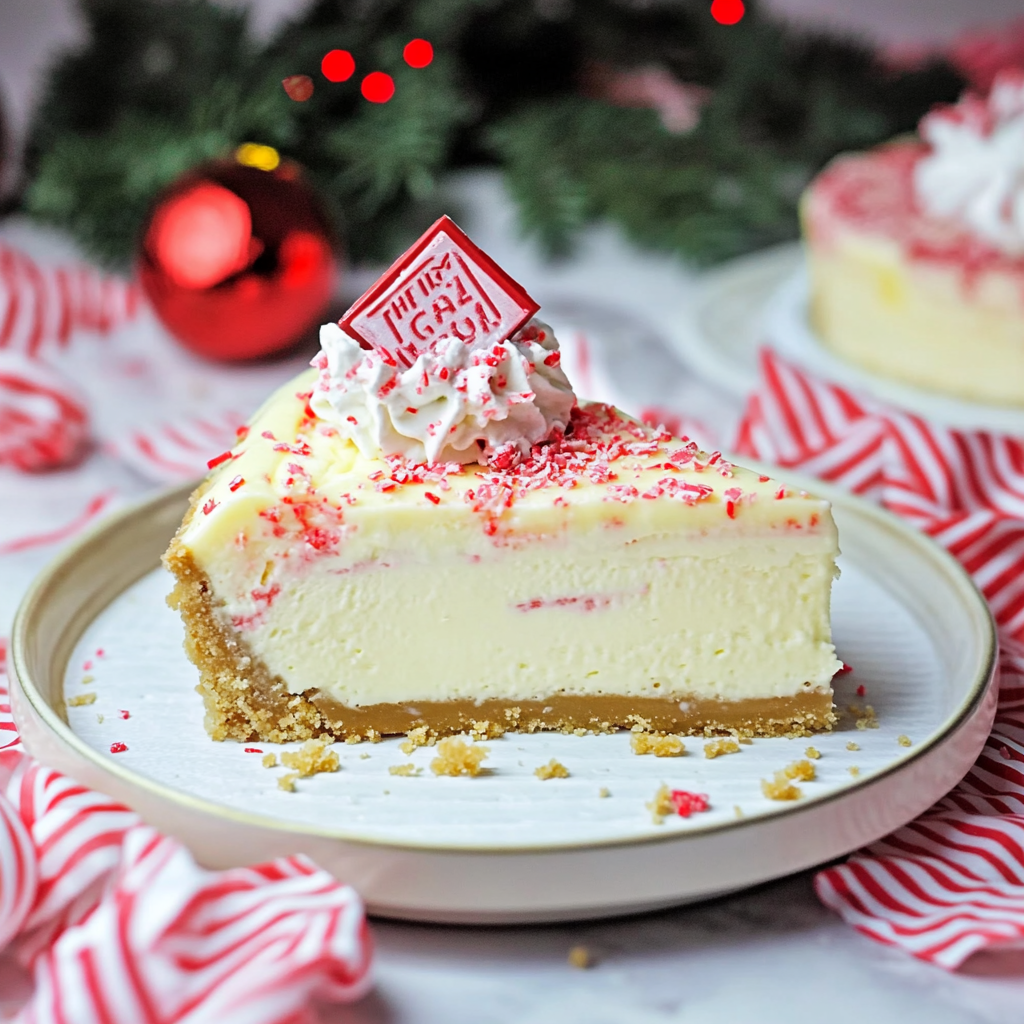 White Chocolate Peppermint Cheesecake Mousse Pie