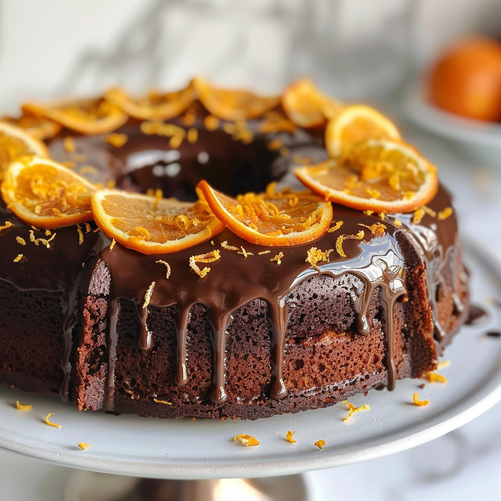 Indulge in Decadent Chocolate-Orange Glaze Cake