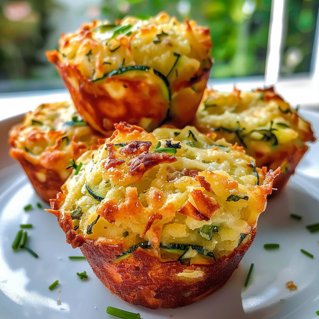 Crispy Parmesan Zucchini Potato Muffins