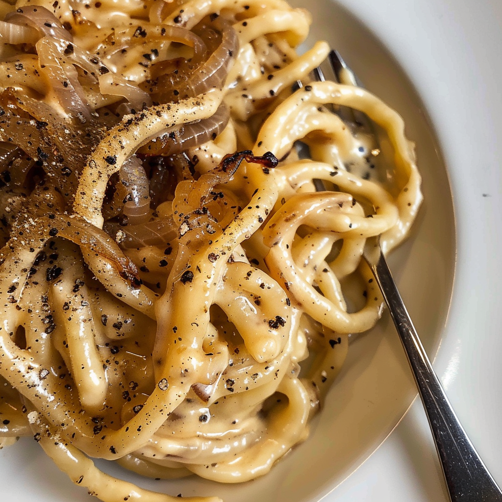 Irresistible Easy Cacio e Pepe with Caramelized Onions