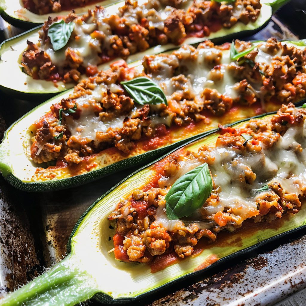 Irresistible Lasagna Stuffed Zucchini Boats Recipe