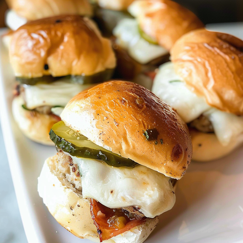 Irresistible Poolside Sliders with Cheese and Pickles