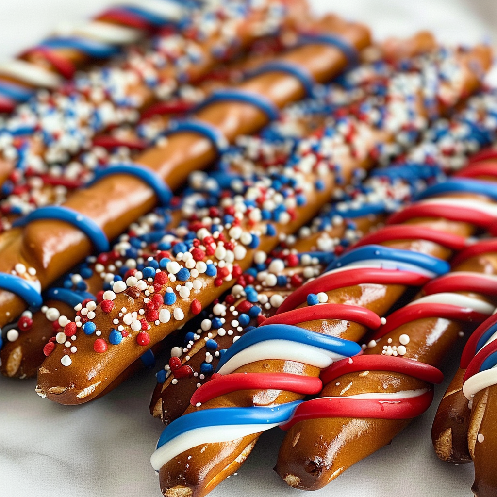 Red White and Blue Pretzel Rods: Festive Treats for Fun