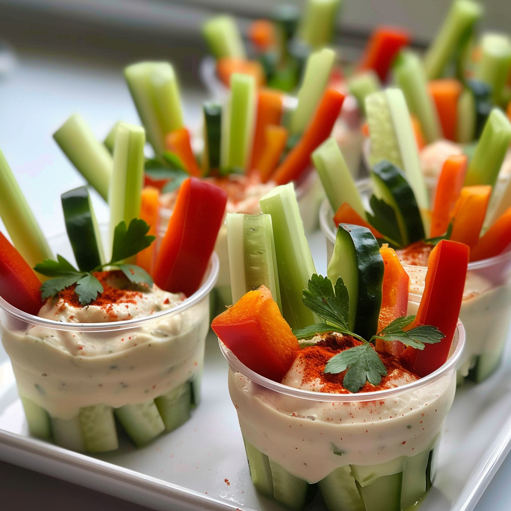 Irresistible Veggie Cups with Hummus Dip Recipe