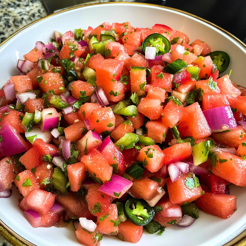 Watermelon Salsa with Jalapeño and Red Onion