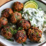 Crispy Baked Greek Lentil Meatballs with Tzatziki Recipe