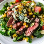 Irresistible Balsamic Steak Gorgonzola Salad with Grilled Corn