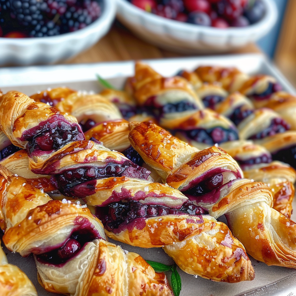 Irresistible Blackberry Goat Cheese Puff Pastry Twists