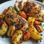 Irresistible Garlic Herb Roasted Chicken with Veggies