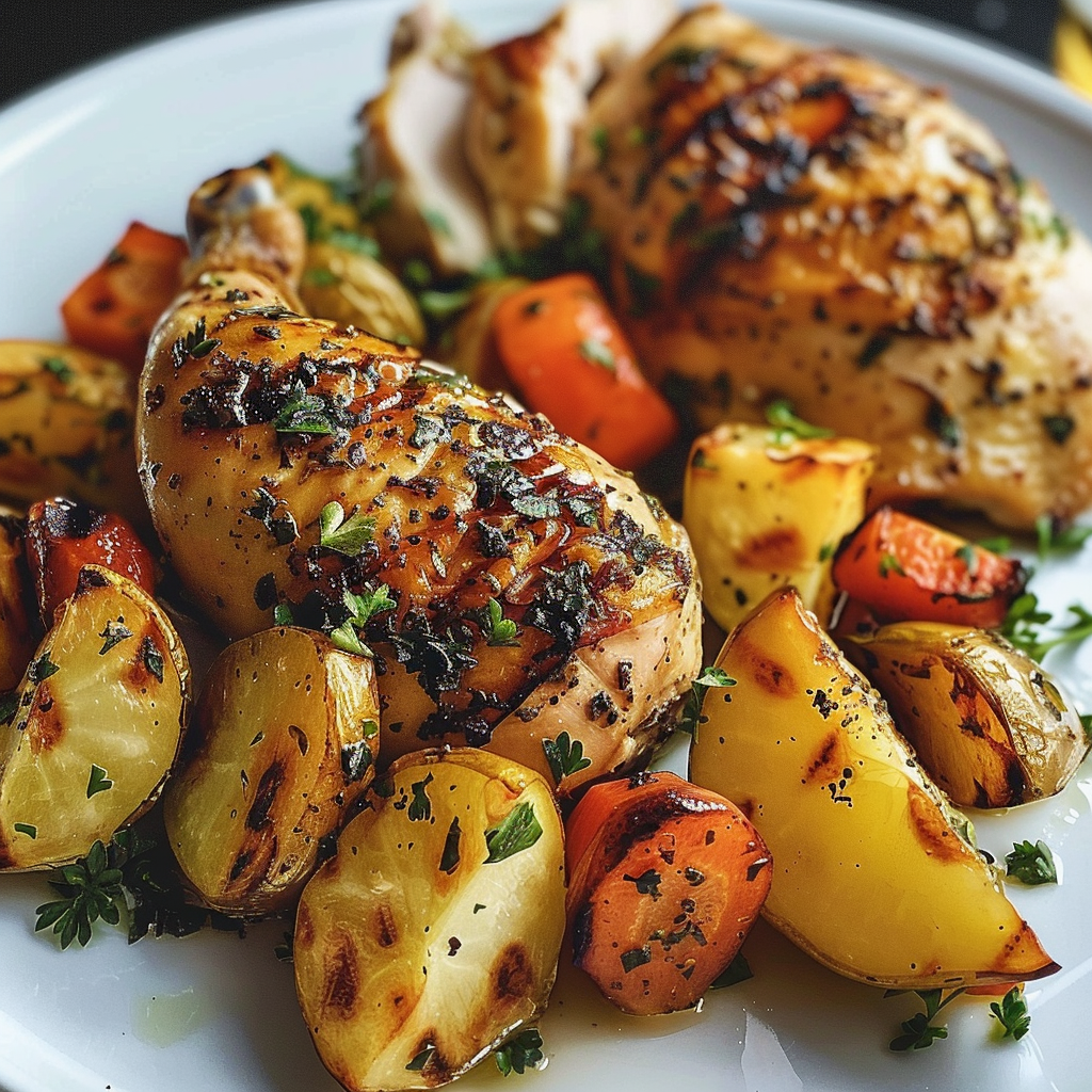 Garlic Herb Roasted Chicken with Vegetables