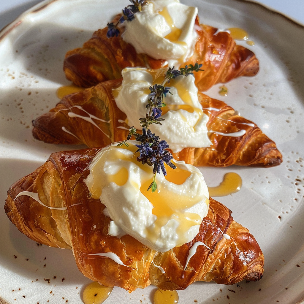 Irresistible Whipped Ricotta with Honey Croissants Recipe