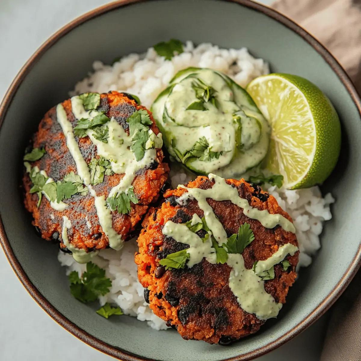 Lime Drenched Sweet Potato Black Bean Patties Recipe to Try