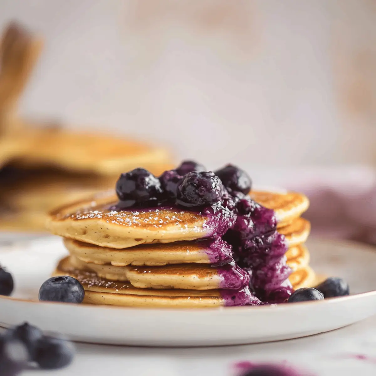Ricotta Pancakes with Salted Blueberry Butter.