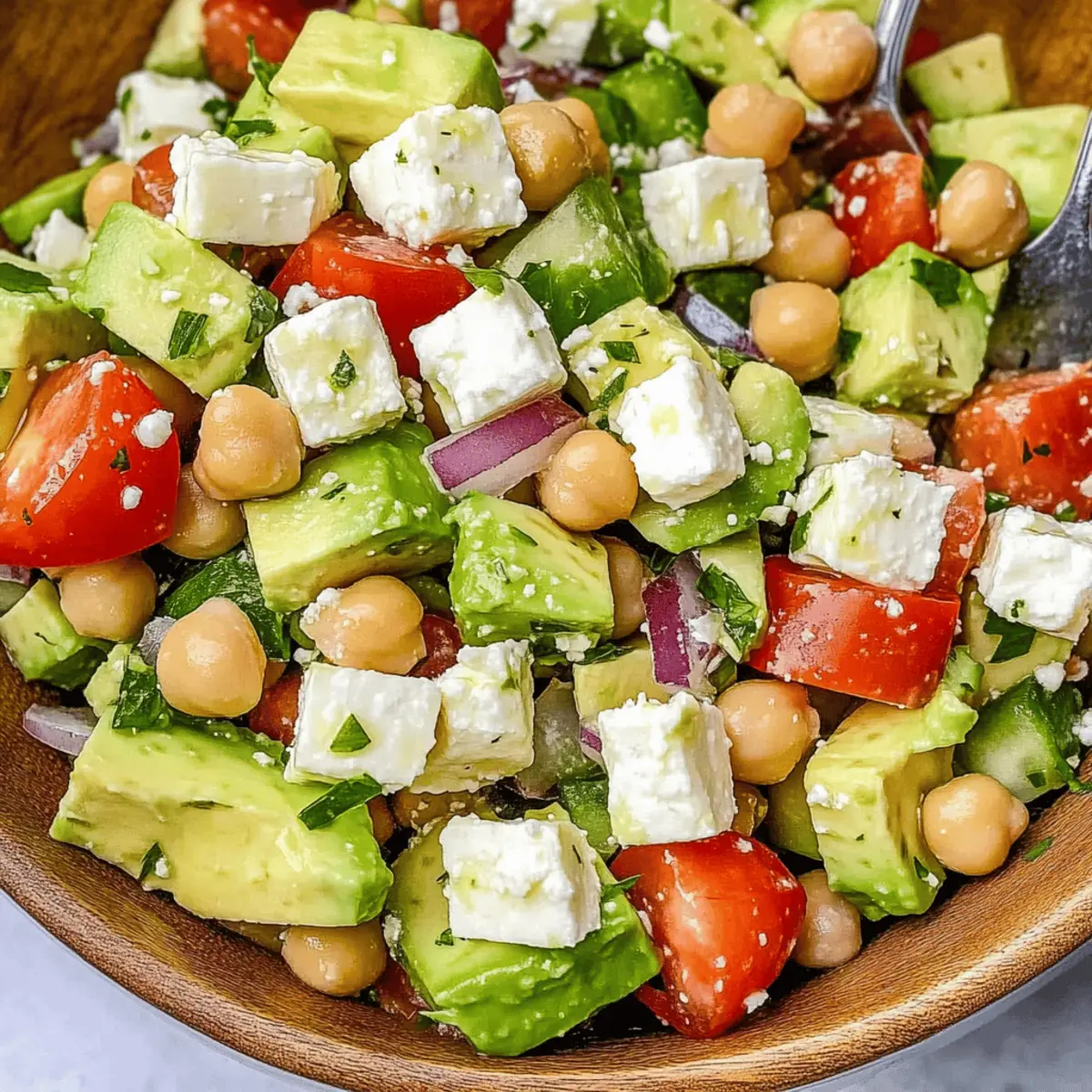 Chickpea Feta Avocado Salad