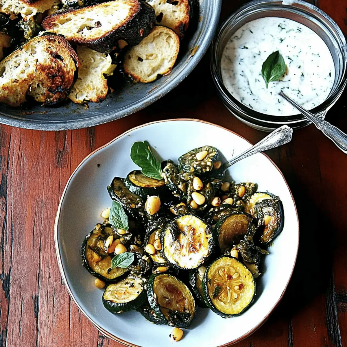 Sautéed Zucchini with Mint, Basil & Pine Nuts