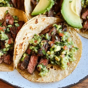 Grilled Steak Tacos with Avocado Salsa