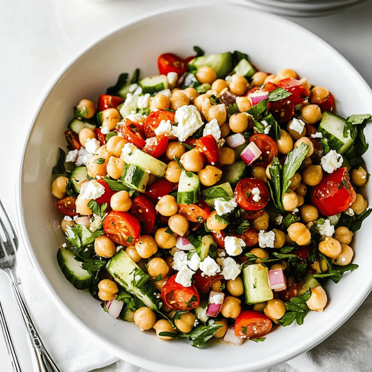 Mediterranean Chickpea Feta Salad