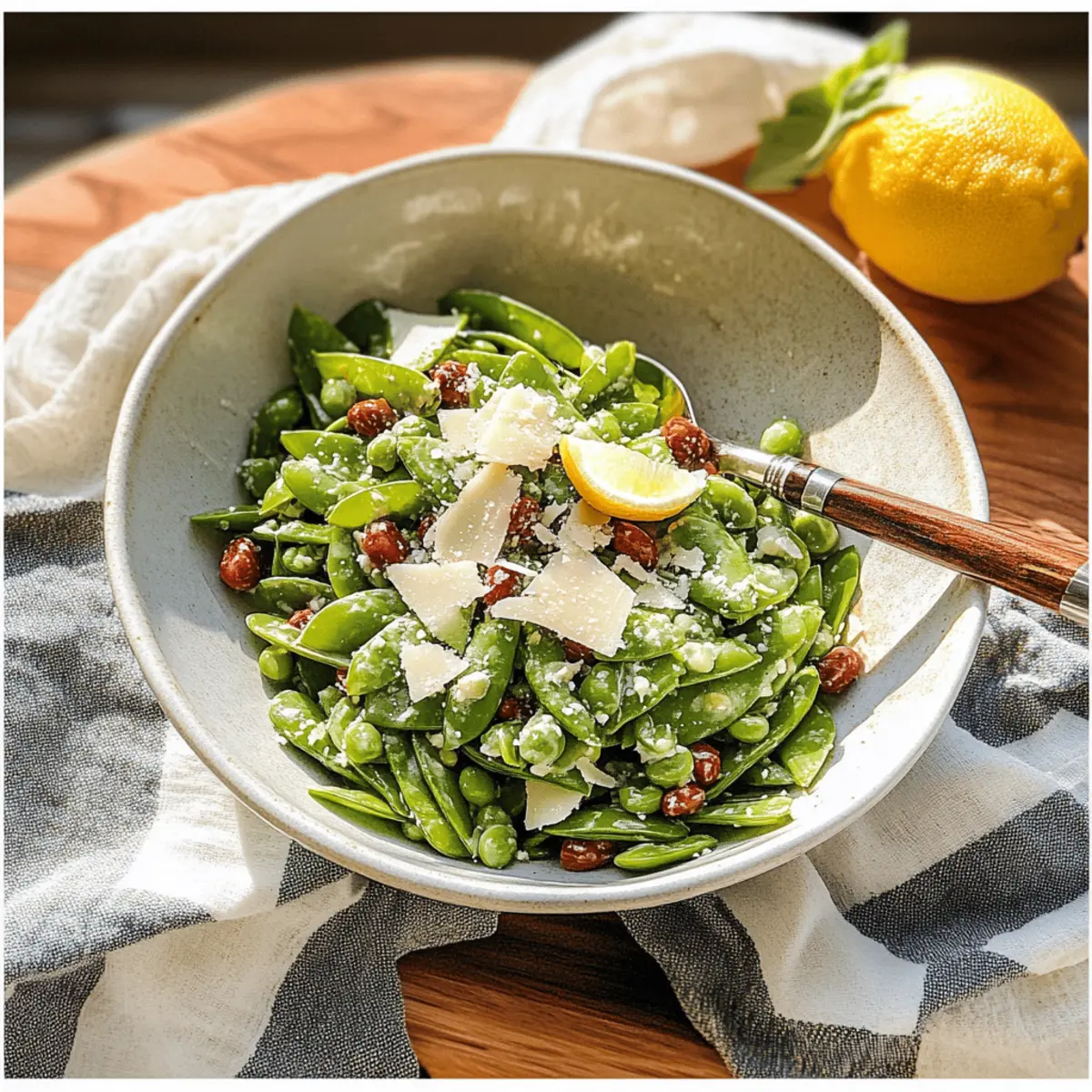 Snap Pea Salad with Lemon Parmesan Vinaigrette