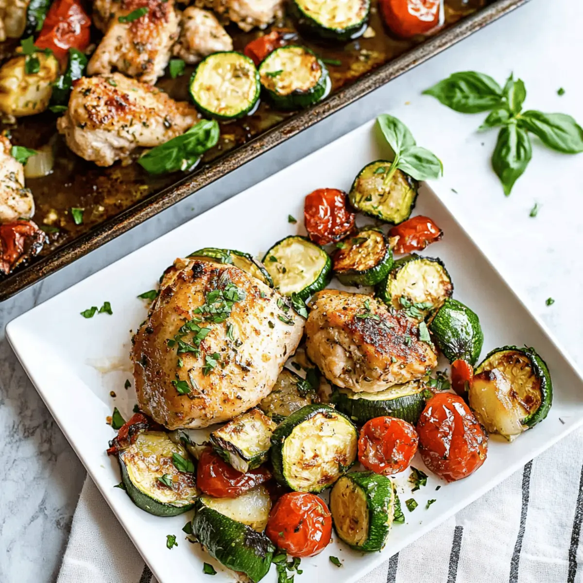 Delicious Sheet Pan Mediterranean Chicken & Zucchini Recipe