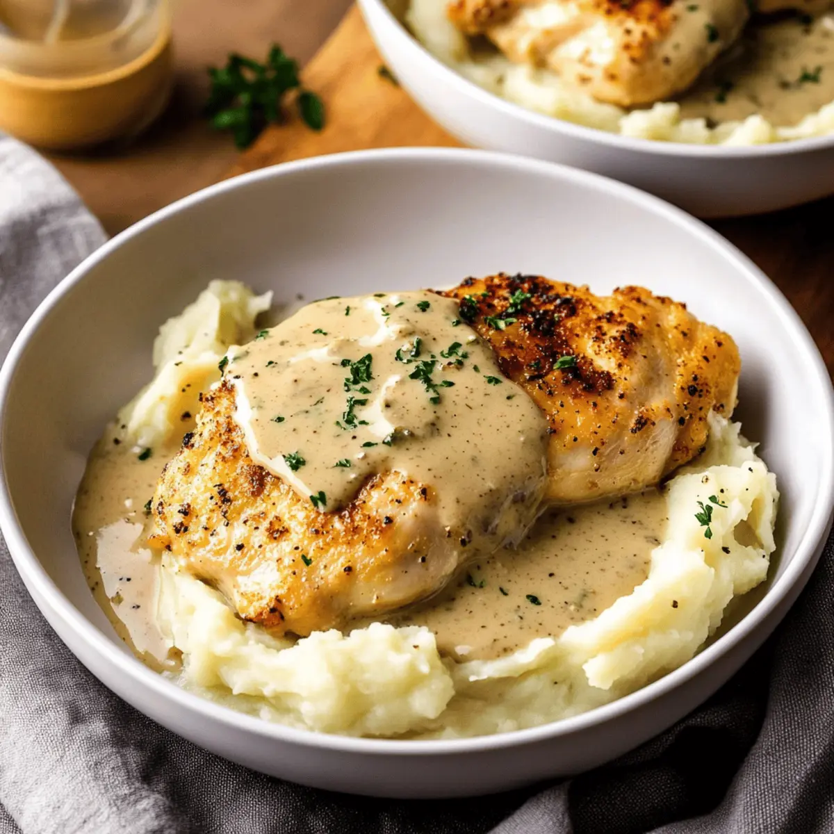 Chicken with Creamy Dijon Sauce and Mashed Potatoes