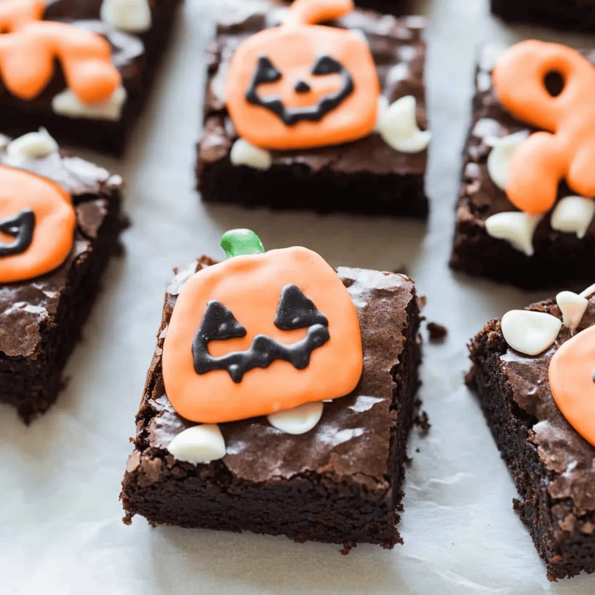 Delicious Halloween Brownies with Graveyard Decorations