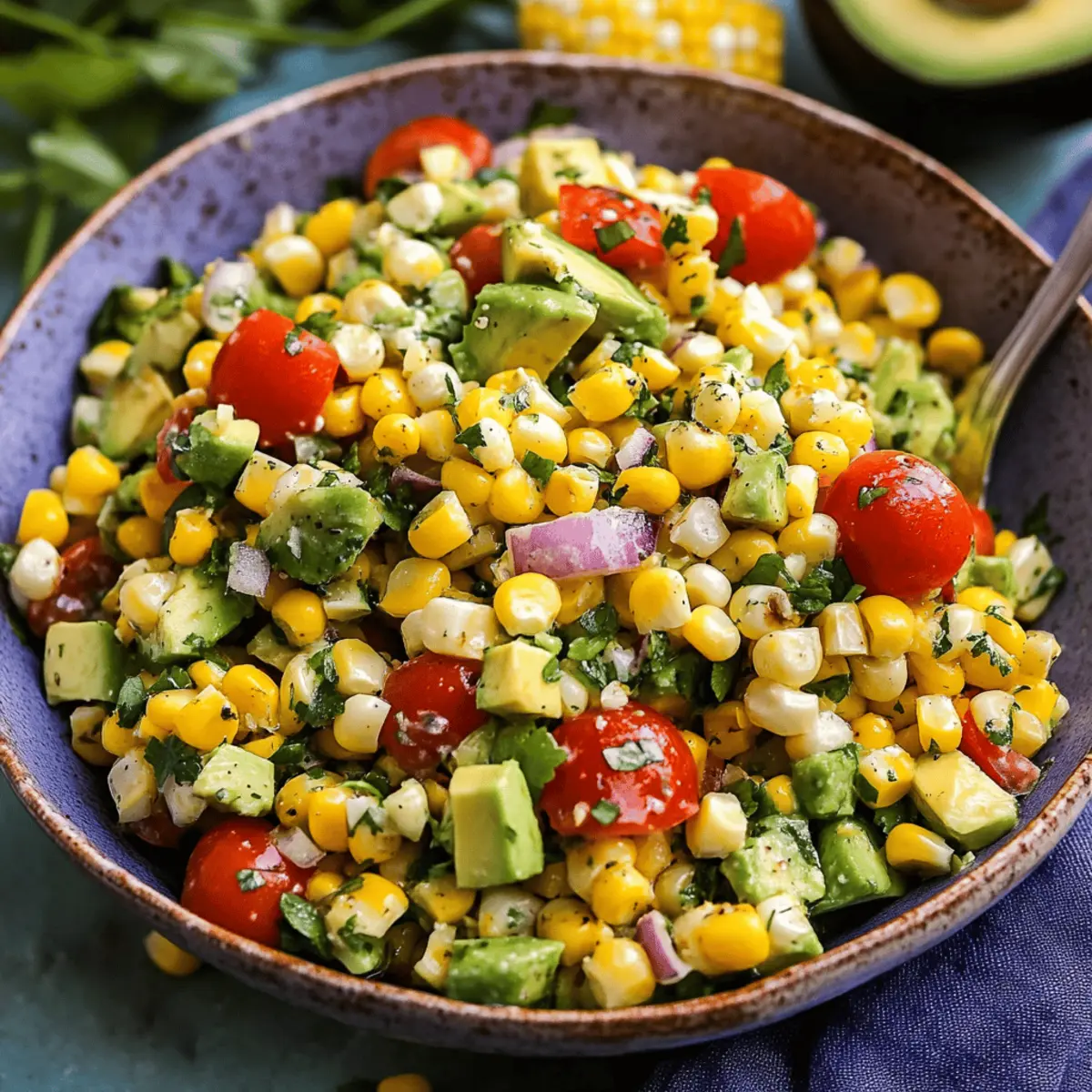 summer corn salad with avocado