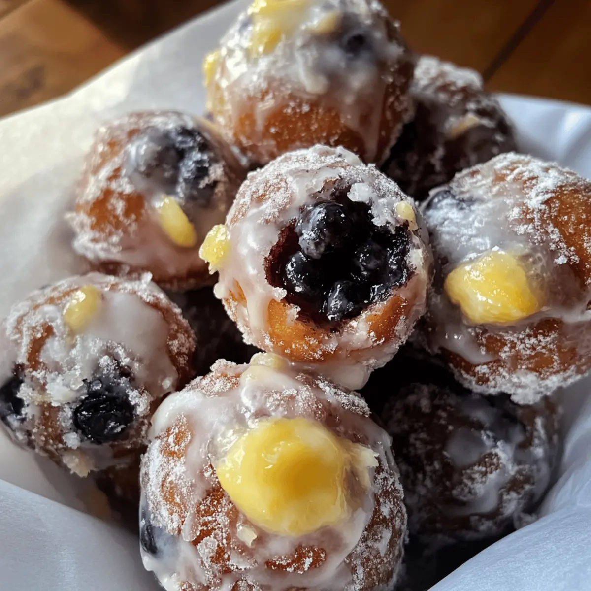 Blueberry Lemon Curd Donut Holes