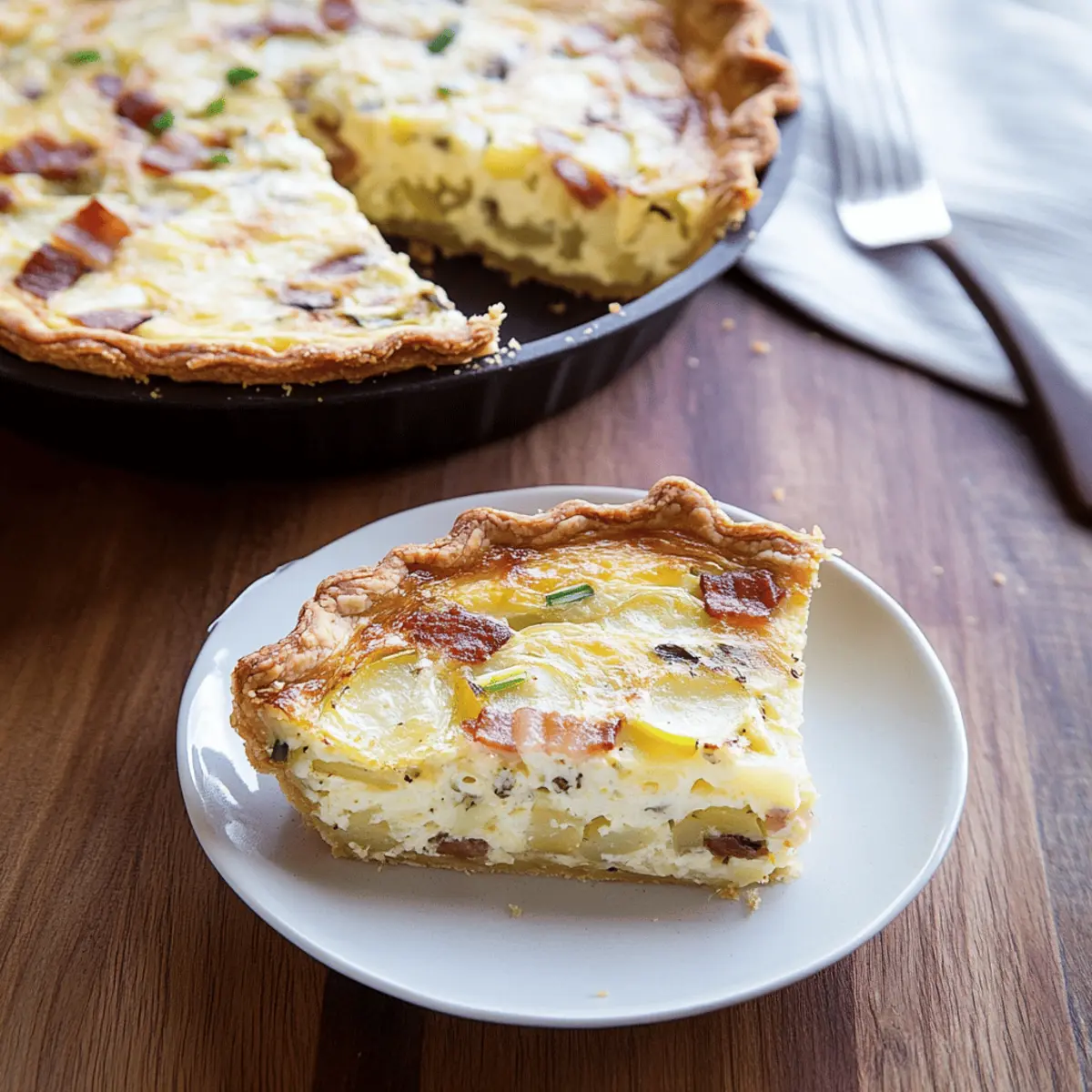 Easy Potato, Bacon and Green Onion Quiche Recipe for Brunch