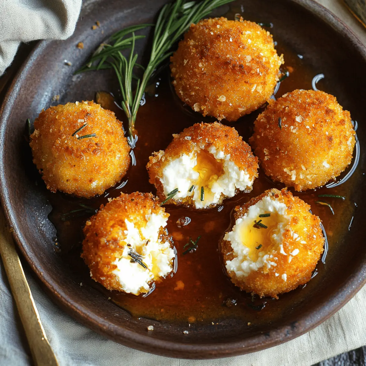 Fried Goat Cheese with Tarragon and Honey
