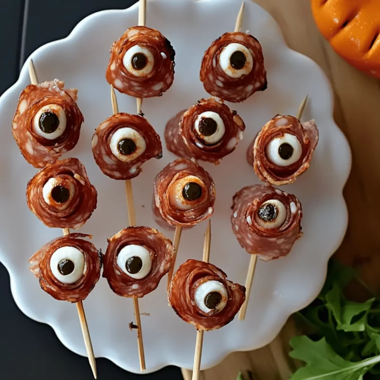 Creepy Skewered Salami Eyeballs