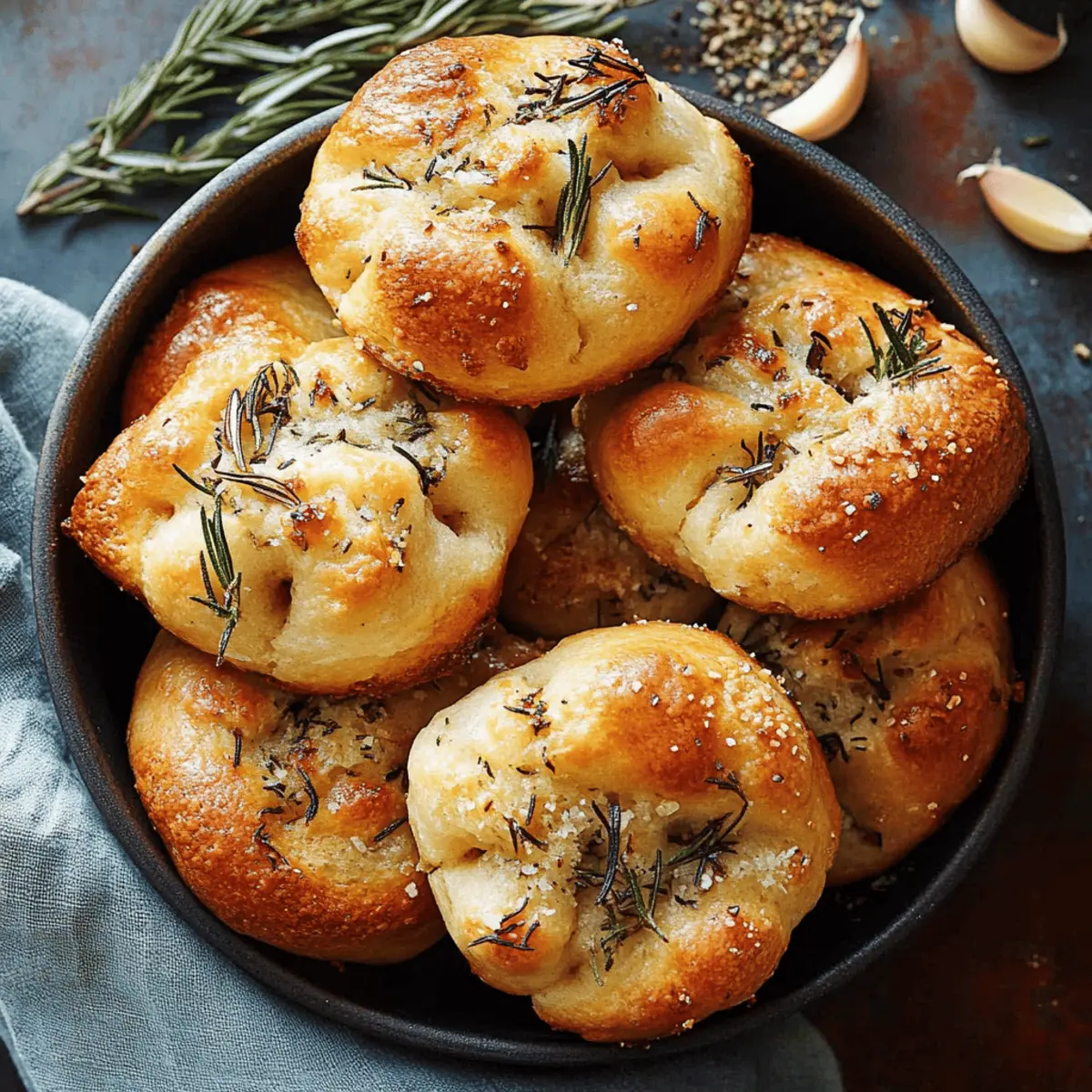 Golden Crust Garlic Rosemary Focaccia Muffins Recipe to Try