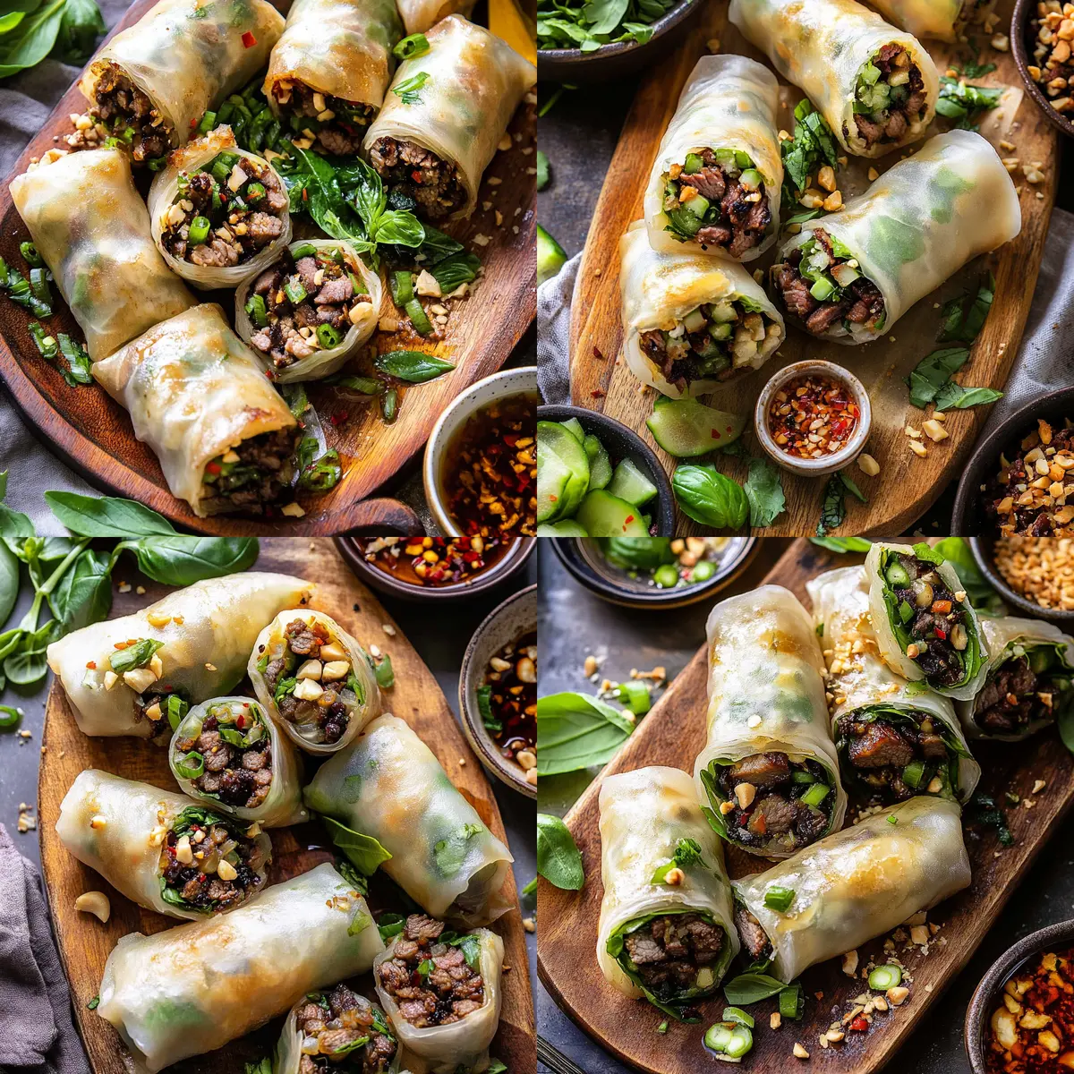 20 Minute Thai Basil Beef Rolls