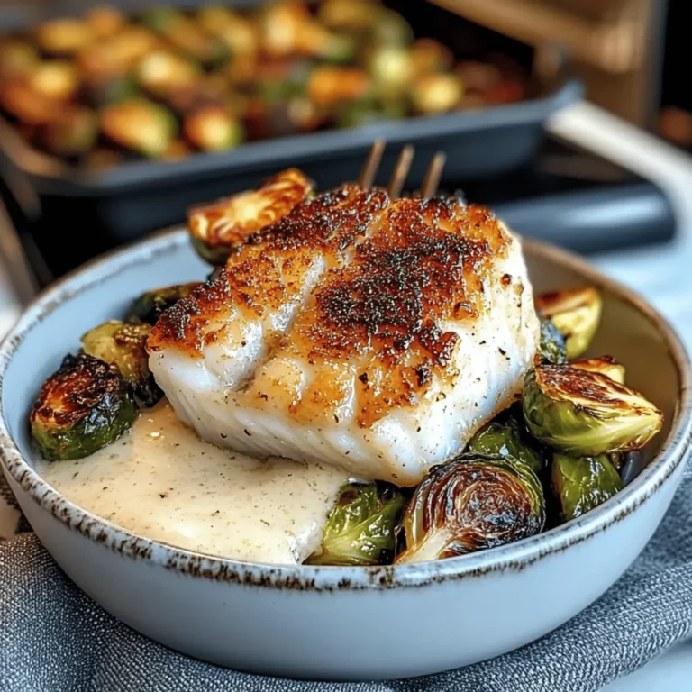 Lemon Garlic Butter Cod Bowls with Roasted Brussels Sprouts