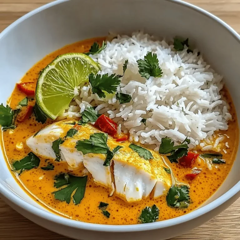 Coconut Lime Fish Curry with Jasmine Rice