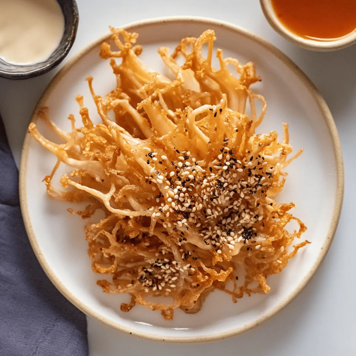 Crispy Fried Enoki Mushrooms