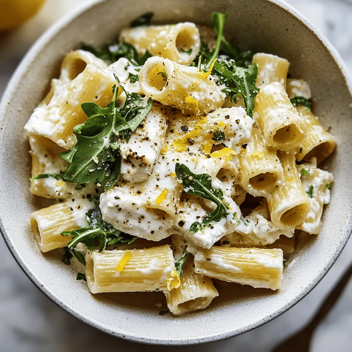 Lemon Ricotta Pasta With Arugula