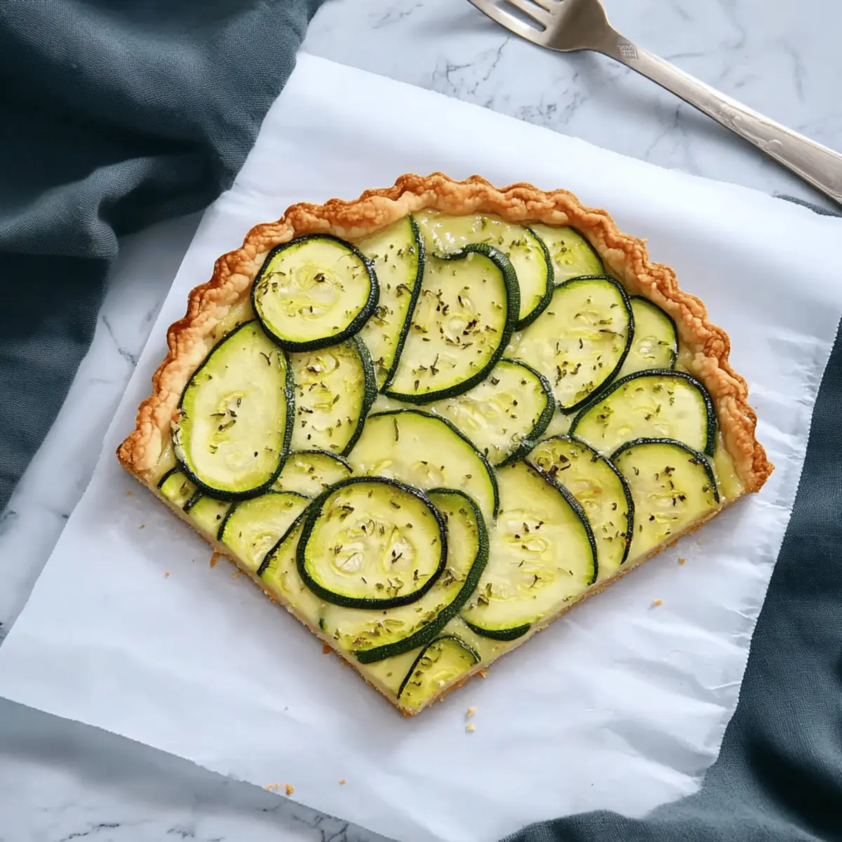 Easy Zucchini Tart Recipe with Cream Cheese and Puff Pastry