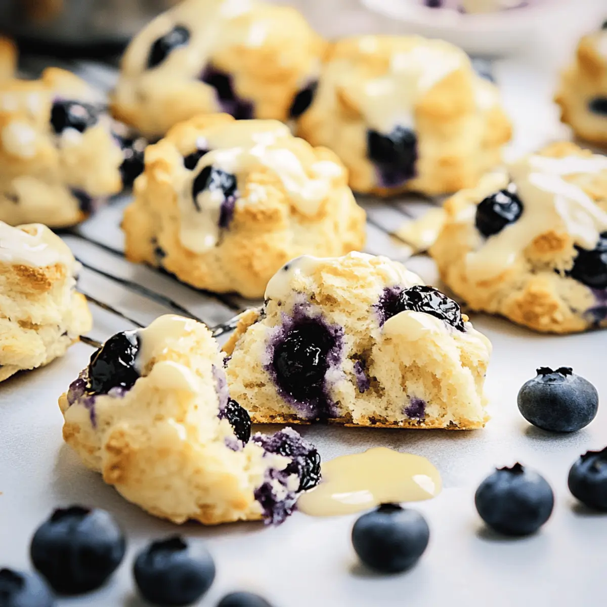Delicious Blueberry Biscuits with Lemon Glaze in 20 Minutes