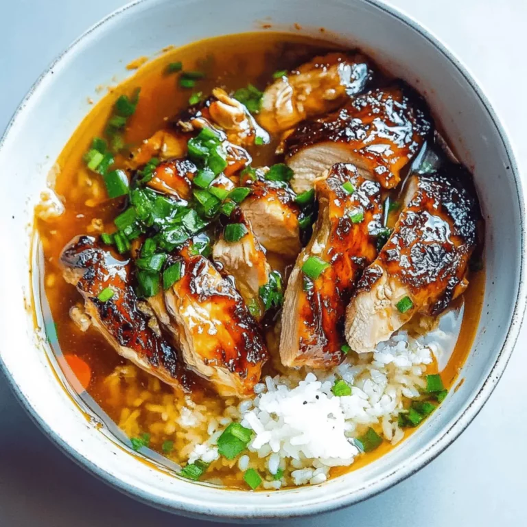 Caramelised Soy Chicken in Garlic Ginger Broth with Rice