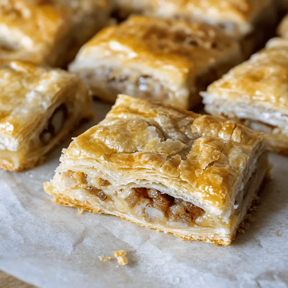 Delicious Breakfast Puff Pastry Bars Loaded with Sausage and Cheese