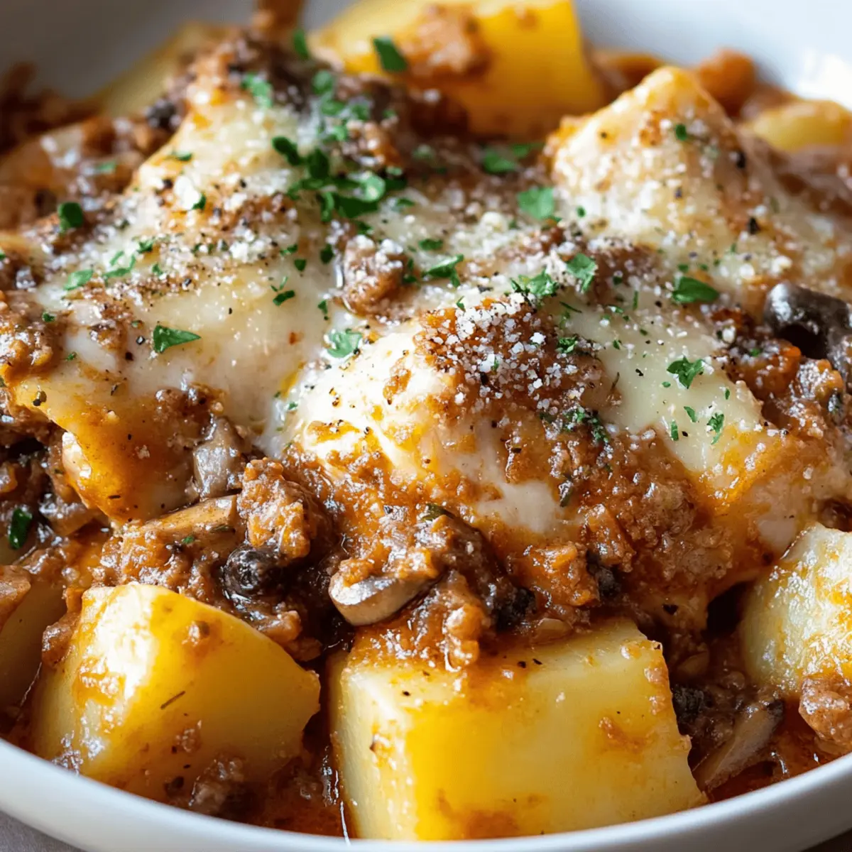 Herb Roasted Chicken in Creamy White Sauce with Mushroom and Potatoes Recipe