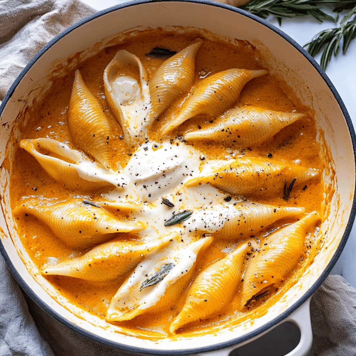 Stuffed Shells With Pumpkin Cream Sauce