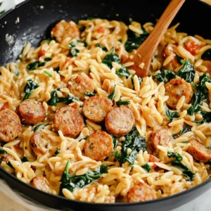 Creamy Chicken Sausage Orzo : A One-Pan Meal