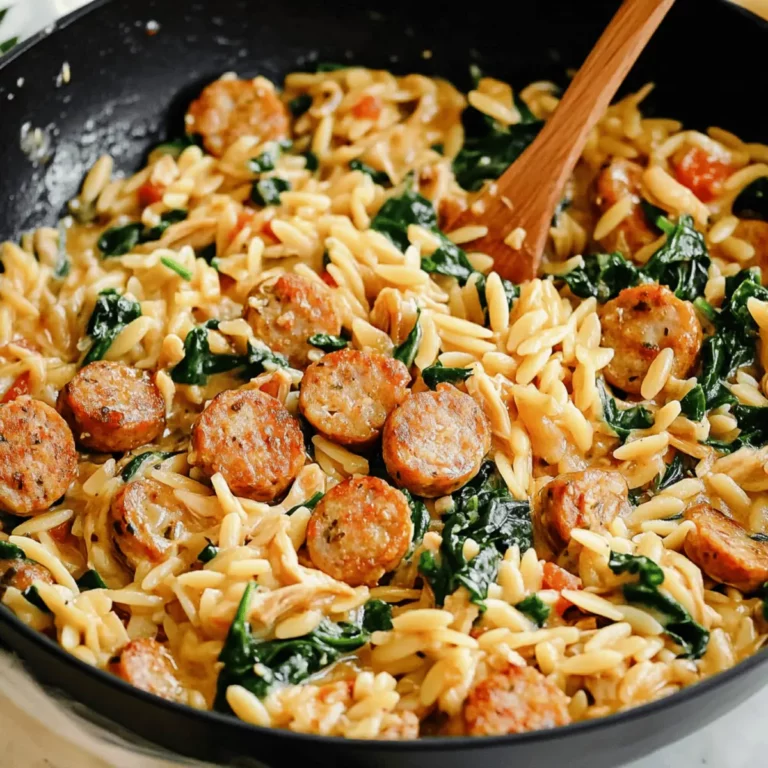 Creamy Chicken Sausage Orzo : A One-Pan Meal