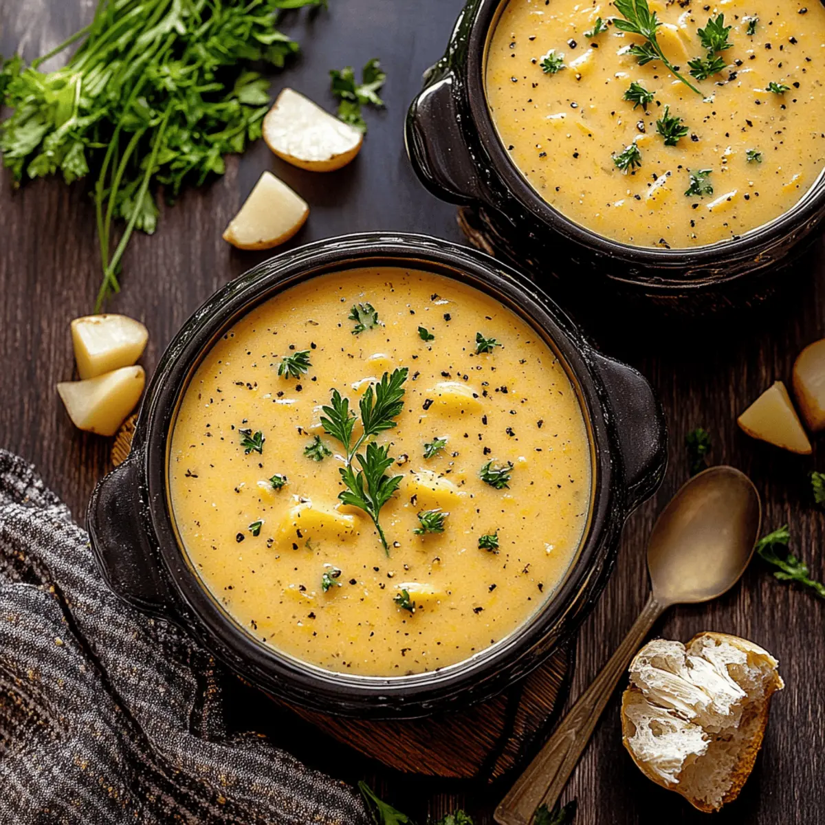 Hearty Cheddar Garlic Herb Potato Soup for Cozy Comfort Food